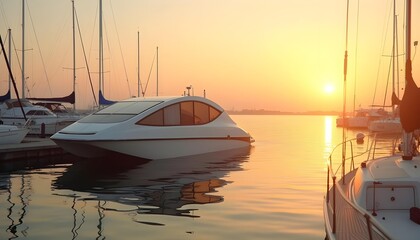 “Sustainable Solar Boat in Eco-Friendly Marina”