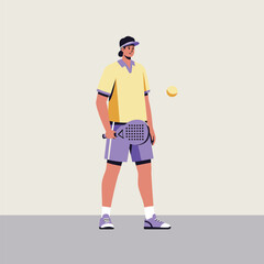 Padel tennis player vector illustration
