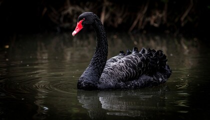 black swan on the black 