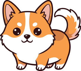 Adorable Cartoon Corgi Puppy A Playful and Charming Illustration of a Beloved Breed