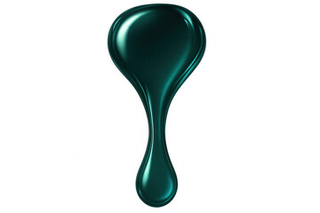 Fototapeta premium Green liquid droplet suspended midair, displaying glossy surface and dynamic fluid movement against transparent backdrop