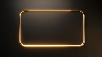 Empty golden rectangle frame on a dark background.