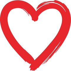 Red hand drawn heart icon