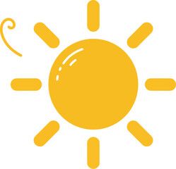 Bright yellow sun icon with rays