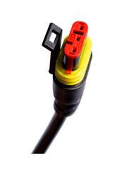 Close-up waterproof electrical cable connector
