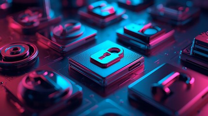 Cyber Security Technology with Glowing Padlock Icon Representing Digital Data Protection and Network Safety in Modern Internet Infrastructure Era