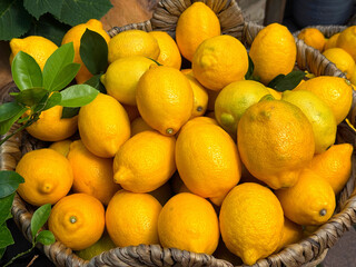 Lemons mediterranean sour juicy fruits