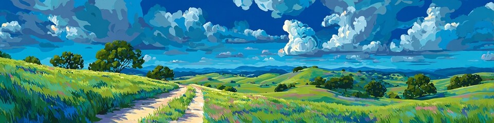 CIELO CERULEO E COLLINE ONDULATE