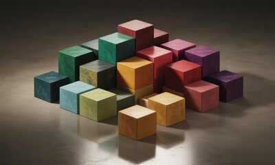 Obraz premium Colorful stacked cubes