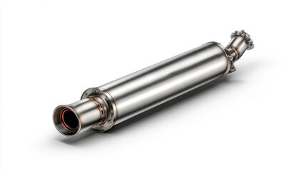 This high-performance muffler is crafted from stainless steel, designed to boost a vehicle's sound and efficiency while ensuring durability and strength. Ideal for automotive enthusiasts
