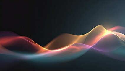 Abstract wave forms with glowing colors