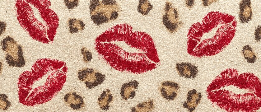 STAMPA LEOPARDO CON TRACCE DI ROSSETTO ROSSO