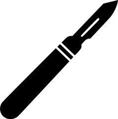 Fototapeta premium Simple Scalpel Icon: Surgical Instrument Outline