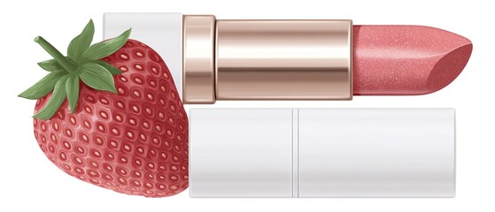 ROSSETTO E FRAGOLA SU SFONDO BIANCO