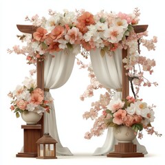 Elegant Floral Arch with Cream and Peach Blooms for Celebrations