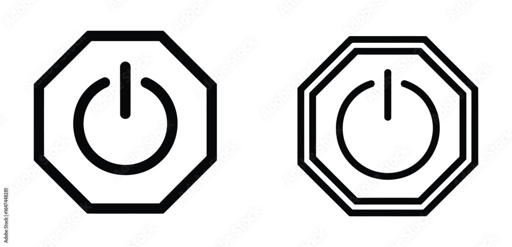 Poster vector art of power button icon isolated on white background, a symbol of control and activation, fe