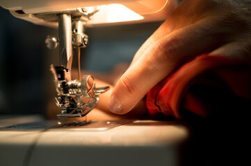 close up of a sewing machine