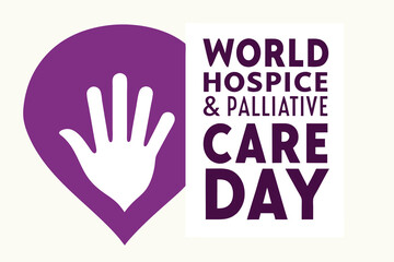 World Hospice and Palliative Care Day Purple Hand Icon white hand support