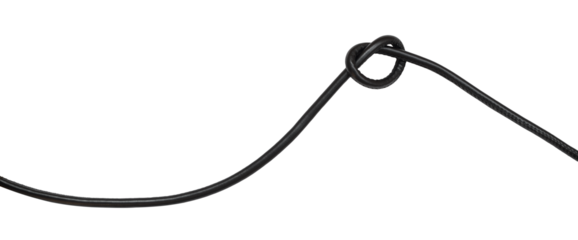 Black waved belt with knot isolated on white or transparent background