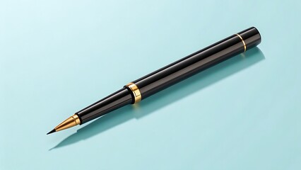 Naklejka premium Luxury Black Eyeliner Pen on Blue Background 