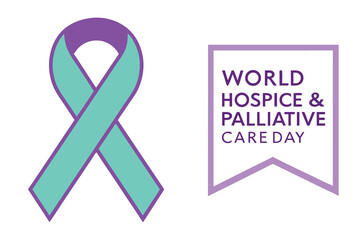 World Hospice and Palliative Care Day ribbon and text world hospice palliative care day