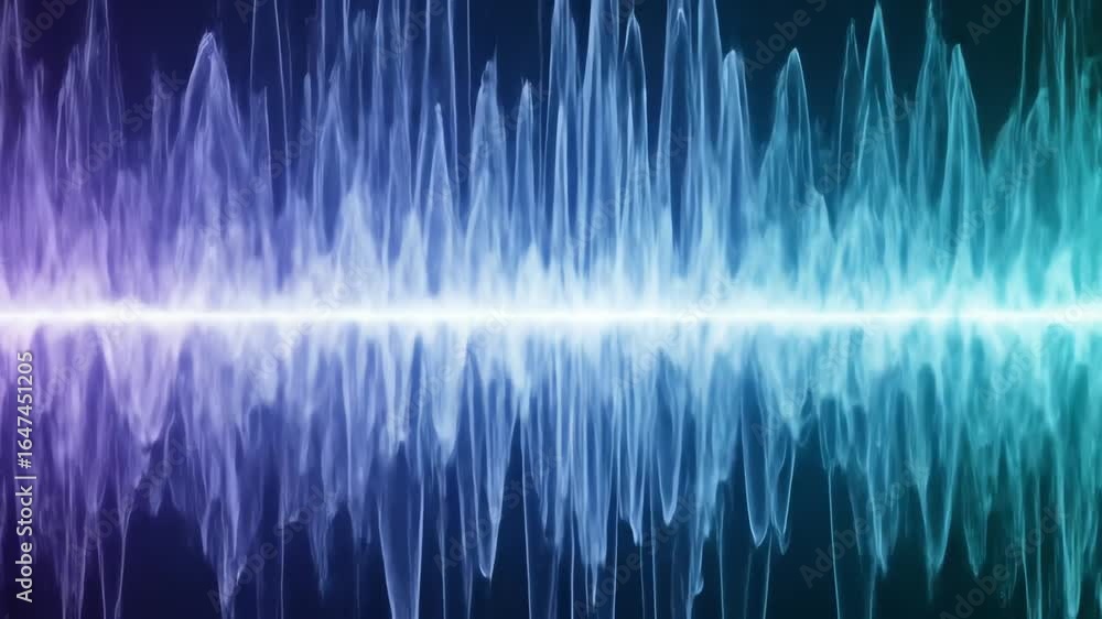 Poster animated audio spectrum visualization pulsing with vibrant colors
