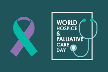 Obraz premium World Hospice and Palliative Care Day with stethoscope and ribbon world hospice palliative care day