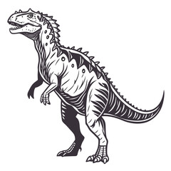 Obraz premium Vector Illustration Of Back and white Dinosaur Silhouette – Isolated on White Background