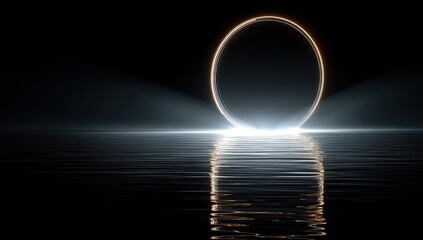 Oval portal over water