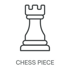 Chess Piece Simple Style Design Outline Symbol Illustration