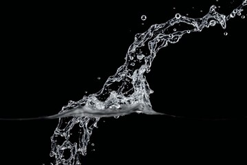 water splash Black Background