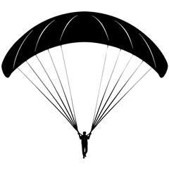 paraglider silhouette on white background