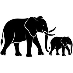 Obraz premium elephant silhouette vector