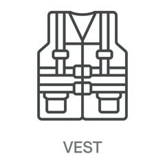 Vest Simple Style Design Outline Symbol Illustration