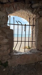 ancient ruins of an ancient castle gate