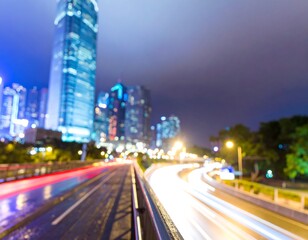 Fototapeta premium Blurred cityscape at night