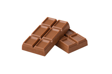 Milk chocolate bar isolated on transparent background