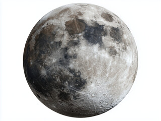 Obraz premium Full Moon Isolated on White Background – Cutout
