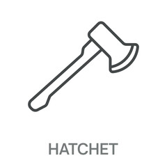 Hatchet Simple Style Design Outline Symbol Illustration