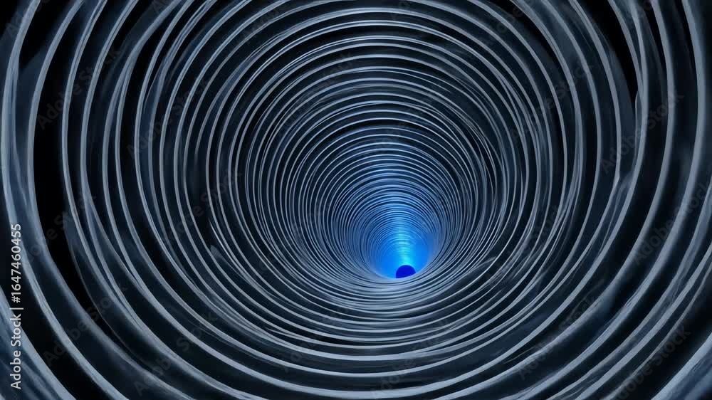 Poster abstract tunnel animation with circular lines and blue light