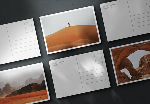 Lined Postcards Mockup