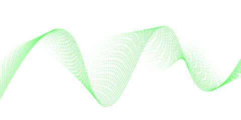 Abstract green leaf and lines pattern with a flowing wave design