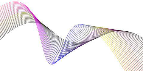 Abstract vector illustration with a colorful blue wave pattern and flowing lines