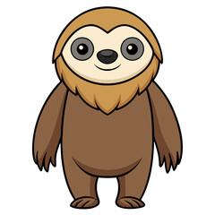 Obraz premium Sloth Cartoon Vector PNG