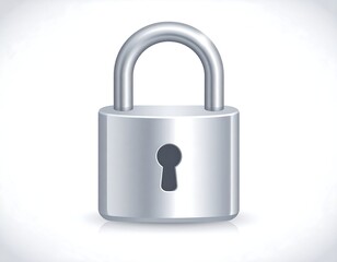 Naklejka premium Metallic padlock on white background