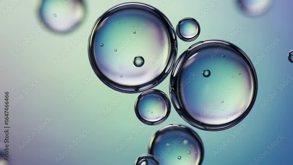 Poster bubbles forming macro on gradient backdrop abstract pattern