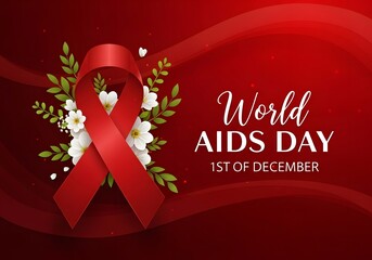 World aids day is commemorated on the 1st of december with a red ribbon