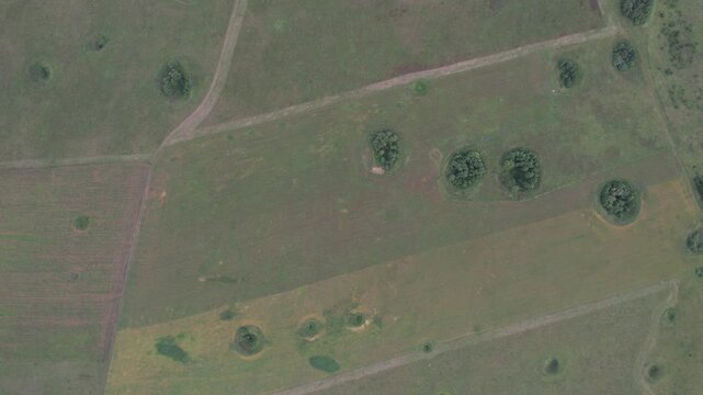 Lunar landscape over a karst field in Bashkiria, Russia in summer