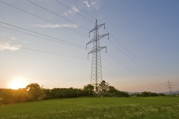 High tension pylon, Lower Austria, Europe