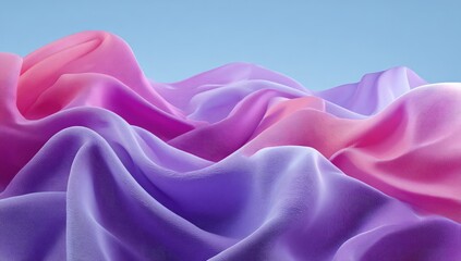 Soft, flowing fabrics in pink and purple